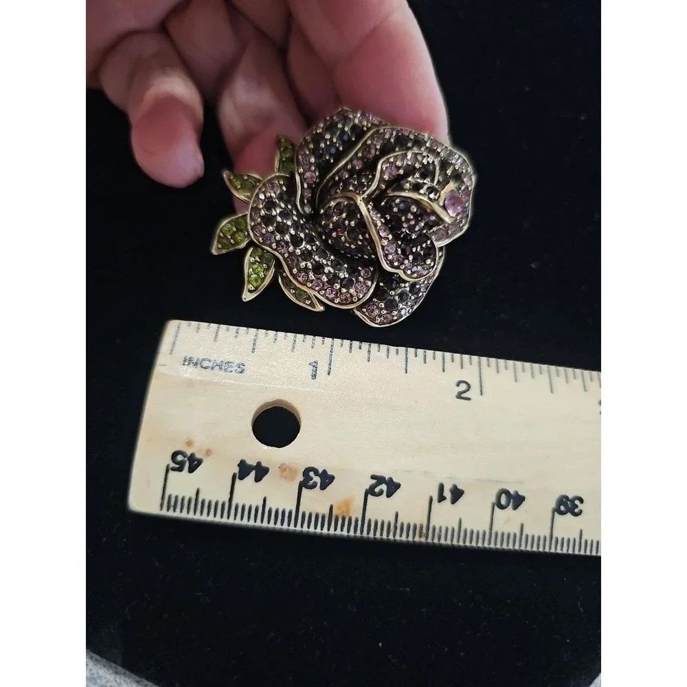 Heidi Daus Rose‎ Brooch Pin. Vintage. Lovely